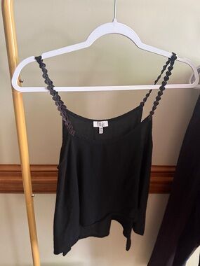 Tobi Black Braided-Strap Cami